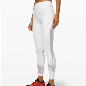 NWT LuluLemon clear the Court leggings 4/2white